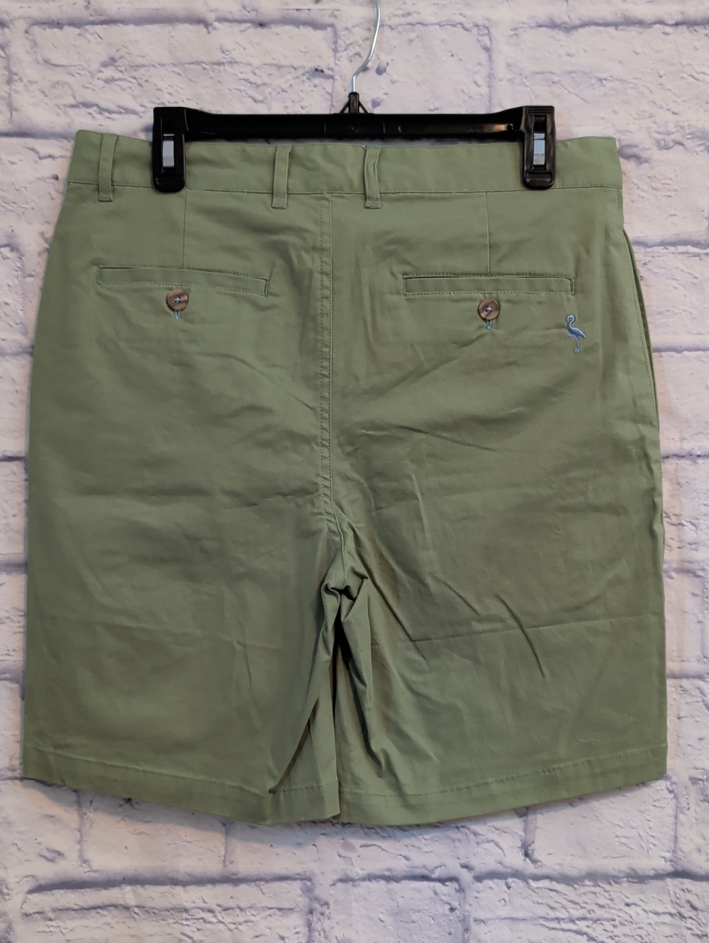 Tailorbyrd Green Flat Front Men's Chino Style Shorts - Size 32 - Picture 2 of 6